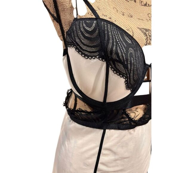 Auden Women's Multicolor Lace & Mesh Nightgown Size XL - Picture 3 of 9